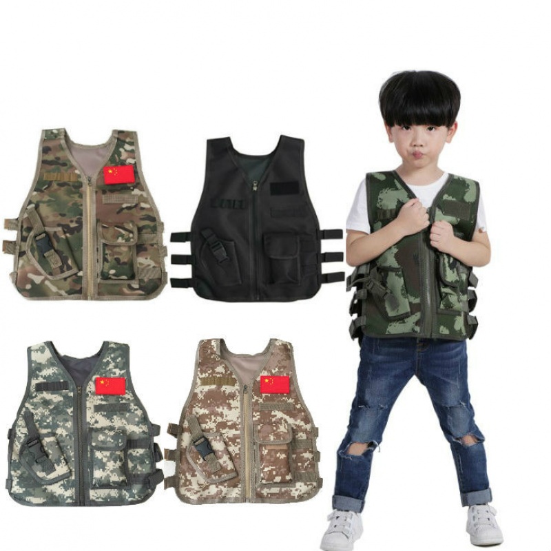 Outdoor Hunting Games For Kids - سترة تكتيكية مموهة للأطفال، صدرية صيفية