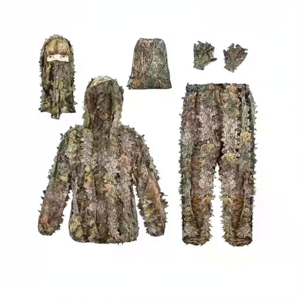 Hunting Outdoor Apparel - عباءة تكتيكية ثلاثية الأبعاد بنقشة أوراق