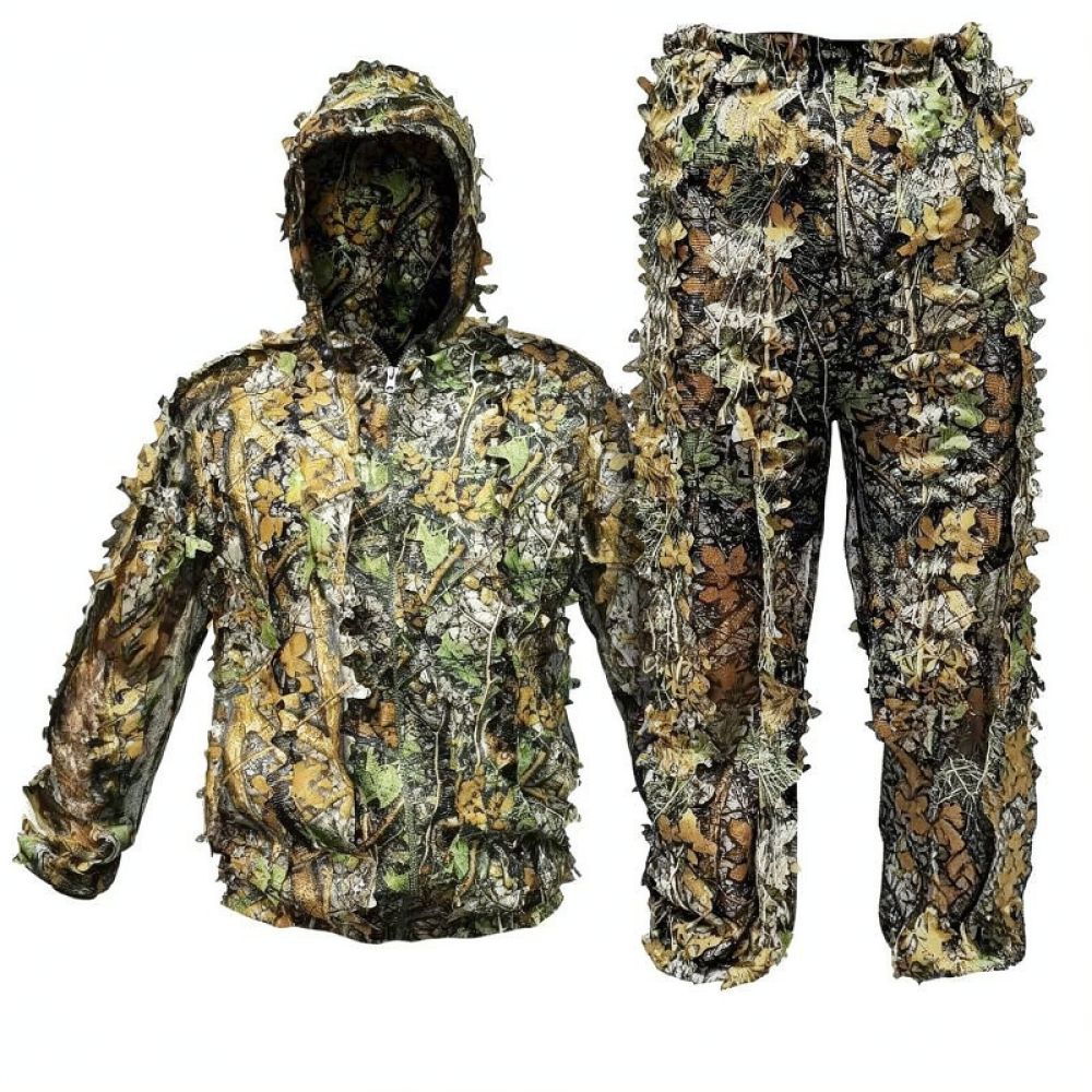 Hunting Outdoor Apparel - عباءة غيلي ثلاثية الأبعاد بتصميم أوراق